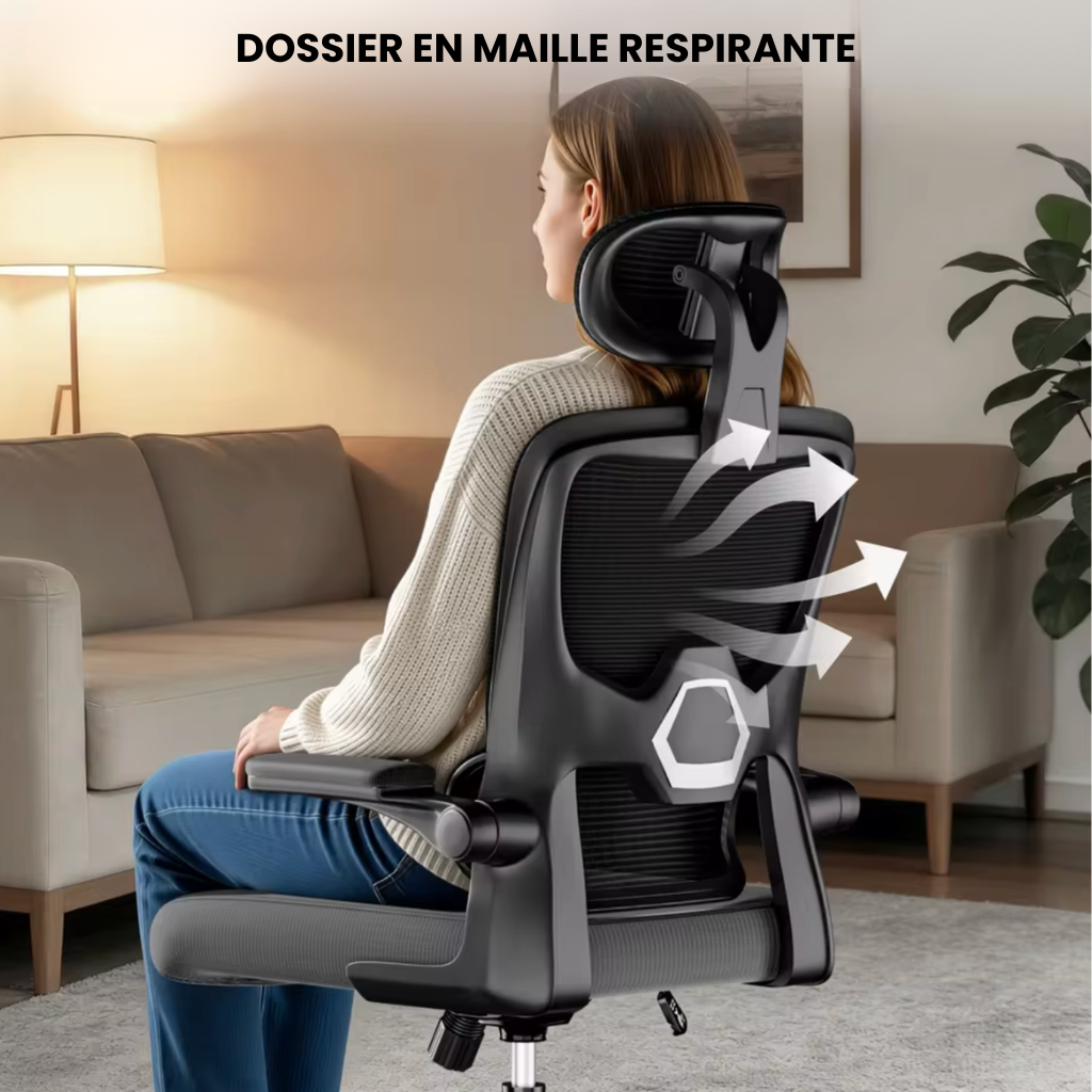 chaise de bureau ergonomique noire